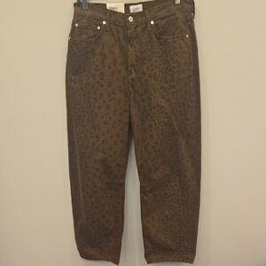 Citizens Of Humanity Brown Leopard-Print Jeans